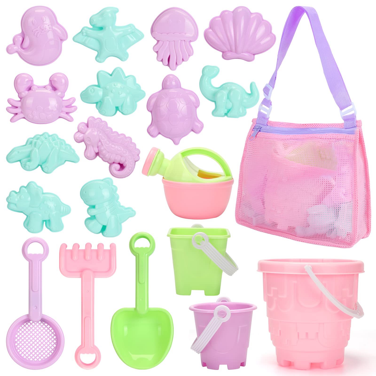 Tagitary shell bag beach toys keeps items organized for seaside play.