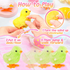 Tagitary wind-up clockwork chick toy with fluffy surface for safe play
