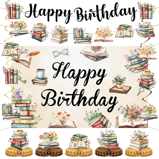 TagreSpike vintage book banner creates a cozy, photo-ready literary focal point.