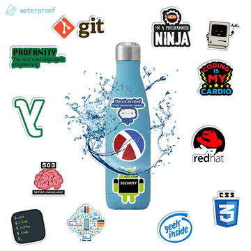 TaiLiHaile 110-piece programming stickers on a water bottle for waterproof flair and daily use
