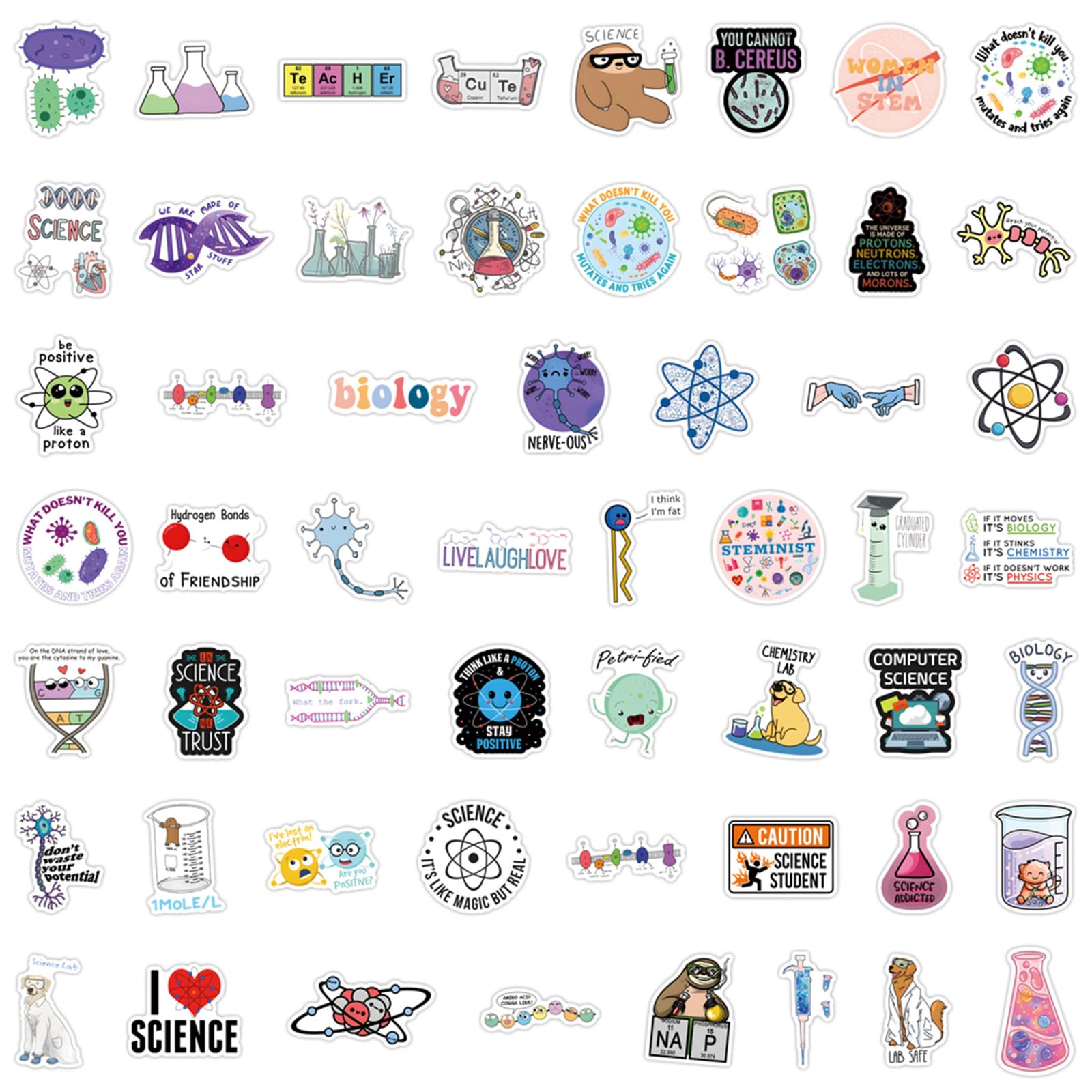 TaiLiHaile chemistry sticker illustration adds vibrant detail to lab notebooks