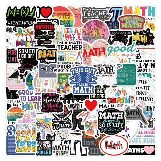 TaiLiHaile bundle 120pcs math stickers for laptop and water bottle decor with durable vinyl.