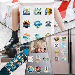 TaiLiHaile surfing stickers on guitar for personalized, fade-resistant decor