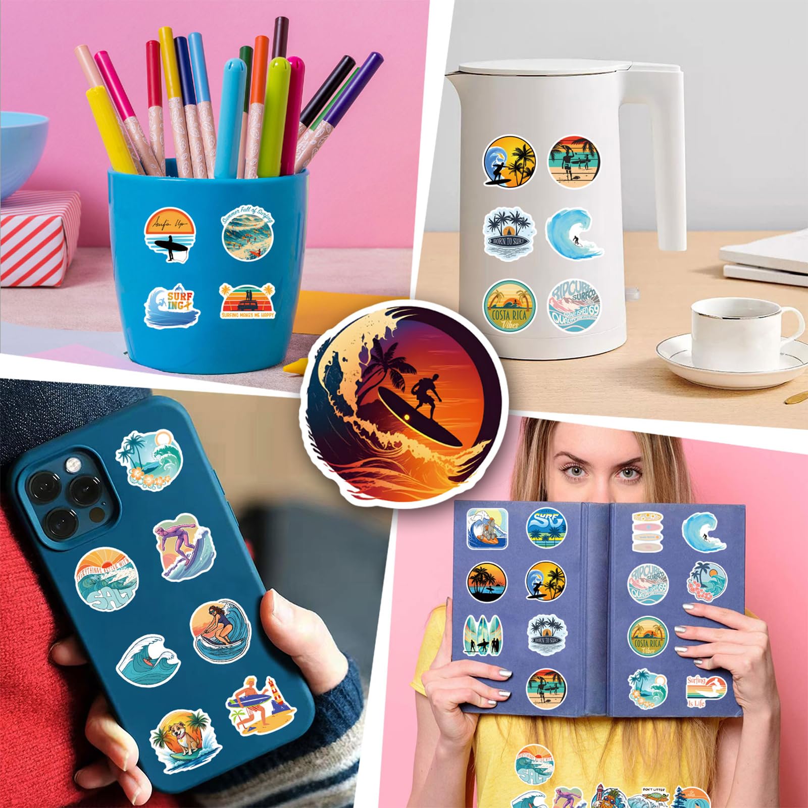 TaiLiHaile surfing stickers on suitcase for easy identification and style