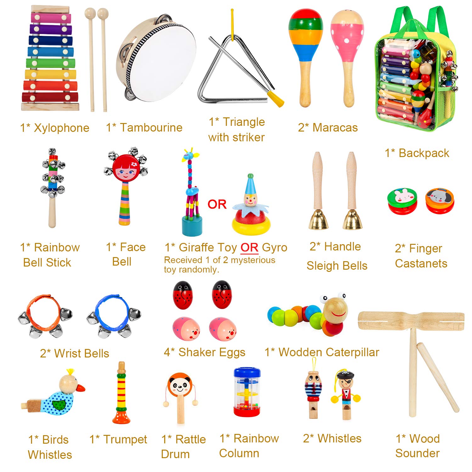 Taimasi colorful shakers bells and rattles encourage creative experimentation.
