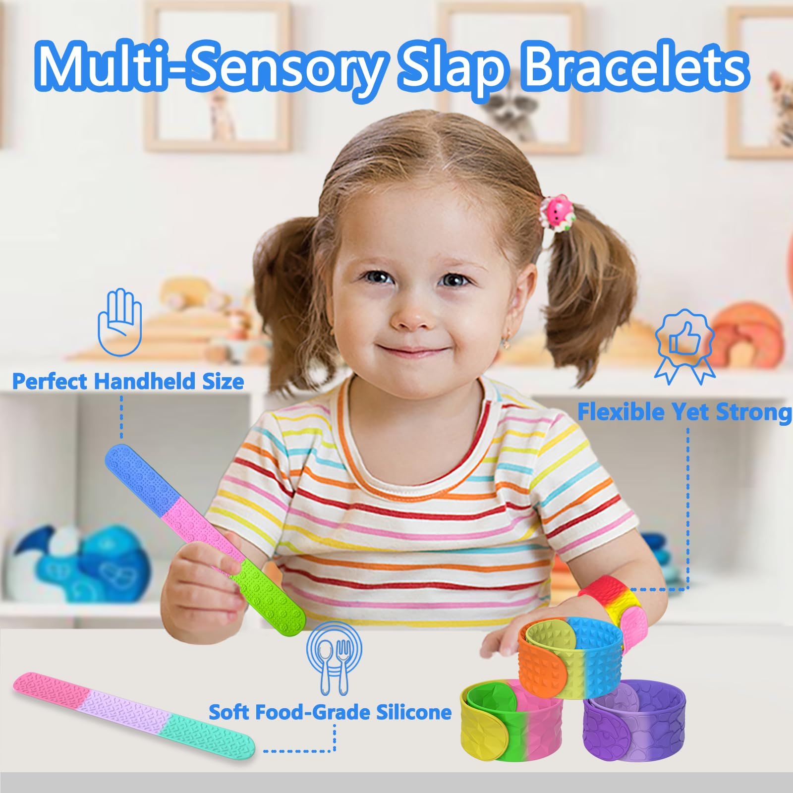 TAINOMY sensory bracelet six-pack for discreet fidgeting during travel.