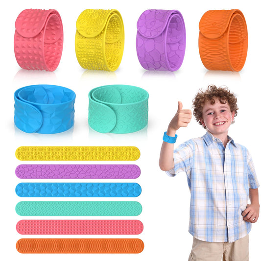 tainomy textured silicone slap bracelets close-up bumps for tactile stimulation at school