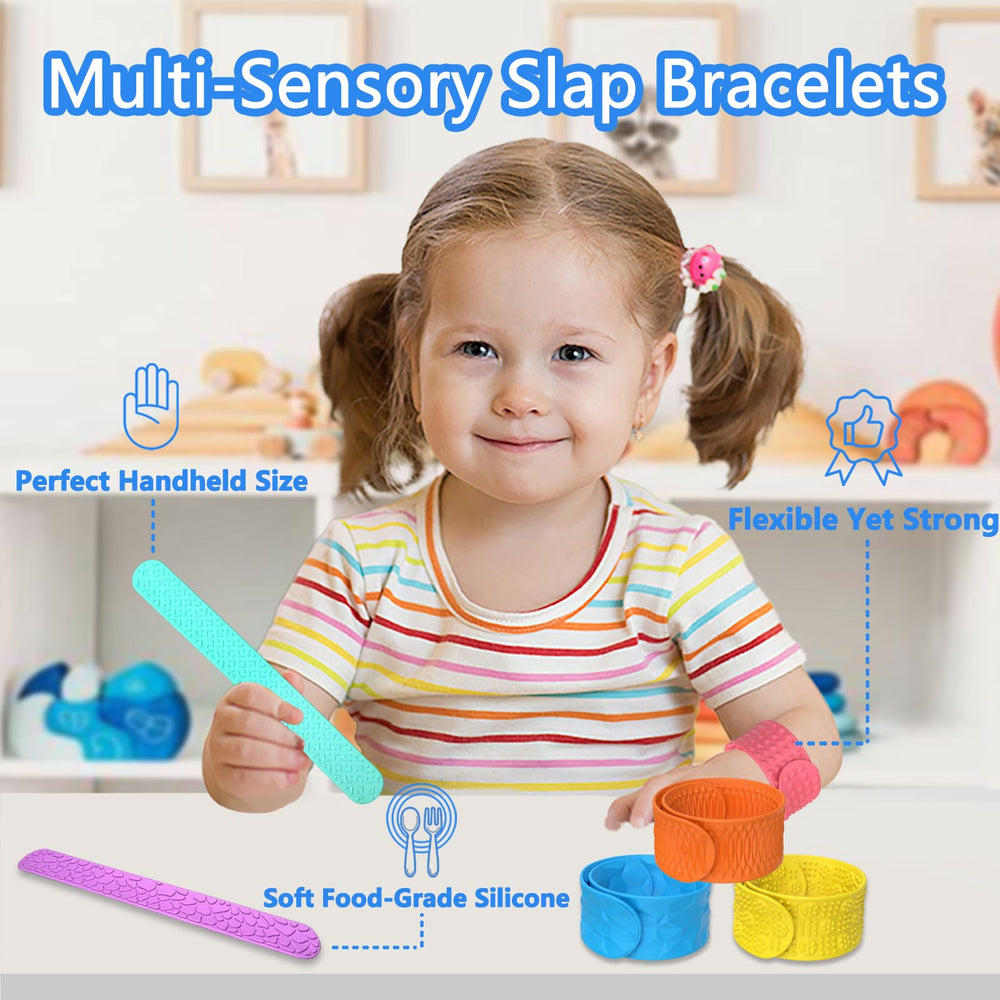 tainomy textured silicone slap bracelets with varied textures and colors for focused work