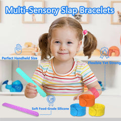 tainomy textured silicone slap bracelets with varied textures and colors for focused work