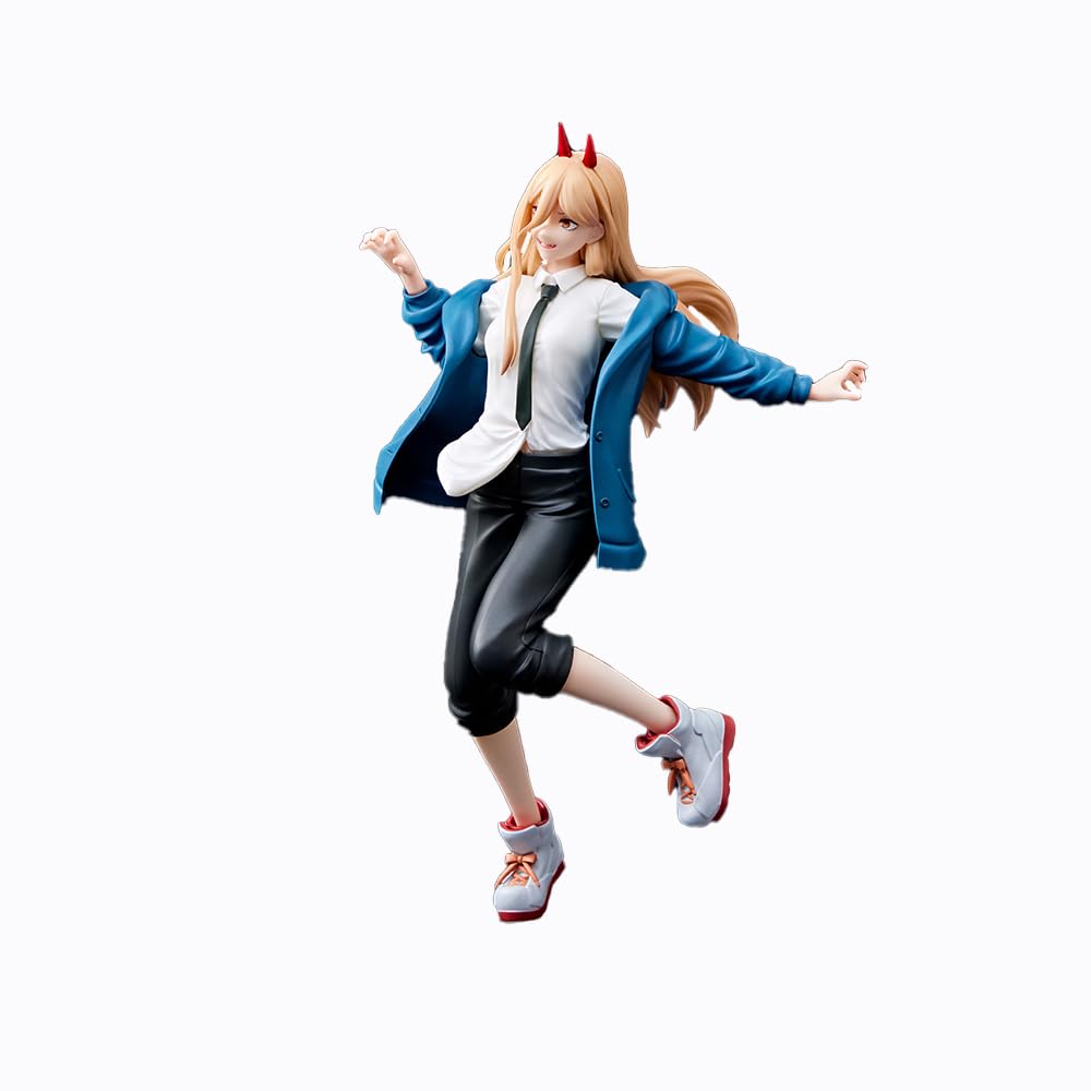 Taito Chainsaw Man Figure front view showing dynamic pose for display.