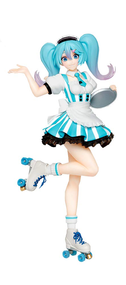 Taito Hatsune Miku Cafe Maid figure, 7-inch display ideal for collectible shelves.