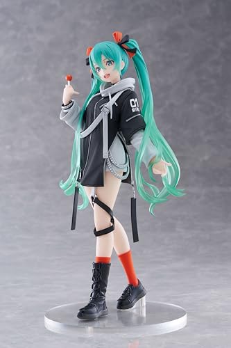 Official licensed Taito Hatsune Miku figure highlights collectible appeal.