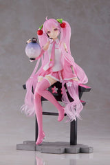 Taito Hatsune Miku Sakura Lantern ver AMP+ figure on display with base stand for desktop showcase