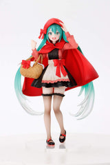 TAITO Hatsune Miku Wonderland Figure in red hood on display shelf