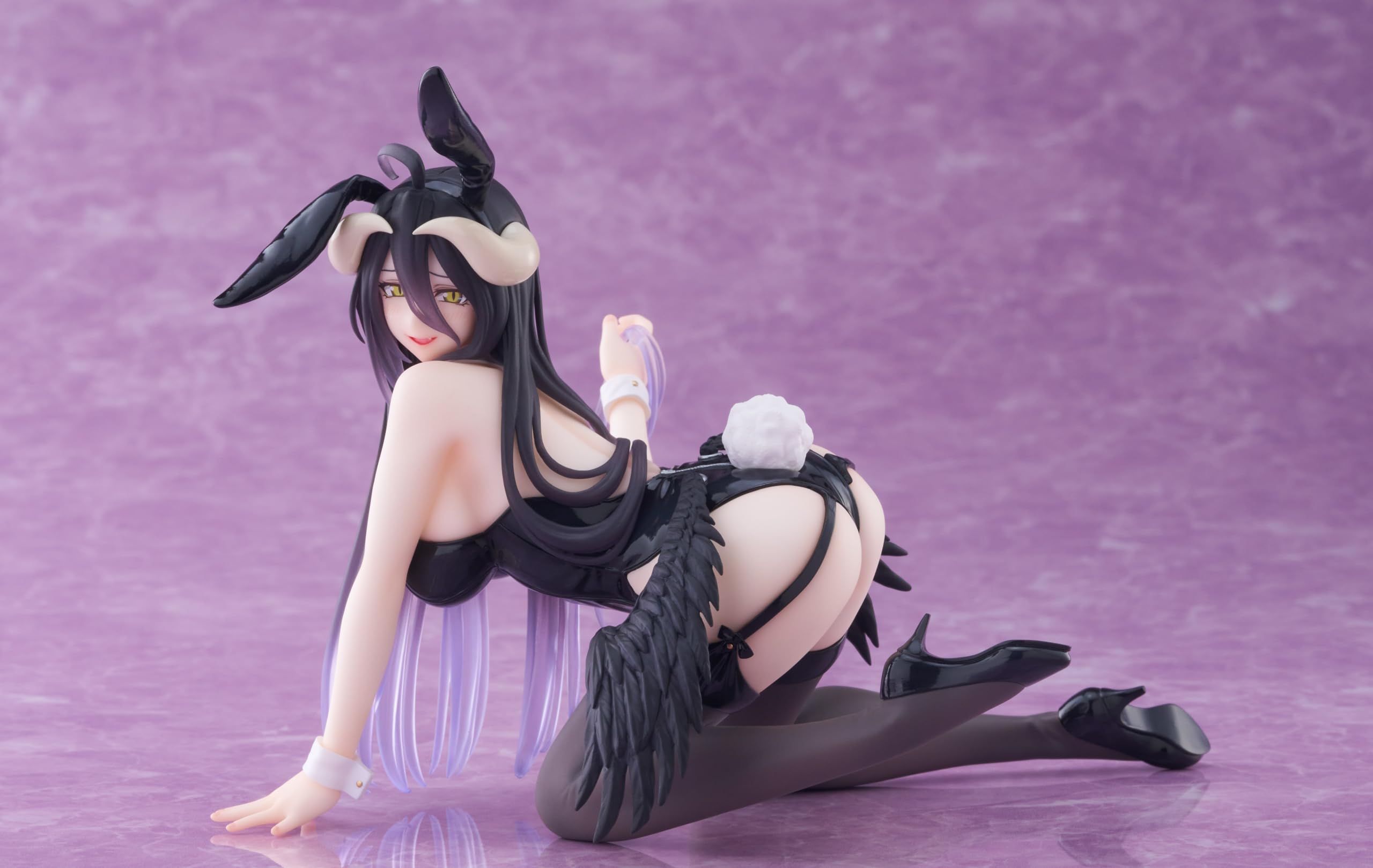 Taito Albedo Bunny Ver. desktop figure on display, ideal for collectors.