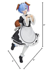 Taito Re:Zero Rem Memory Snow Dog Ver base stand keeps the figure upright.