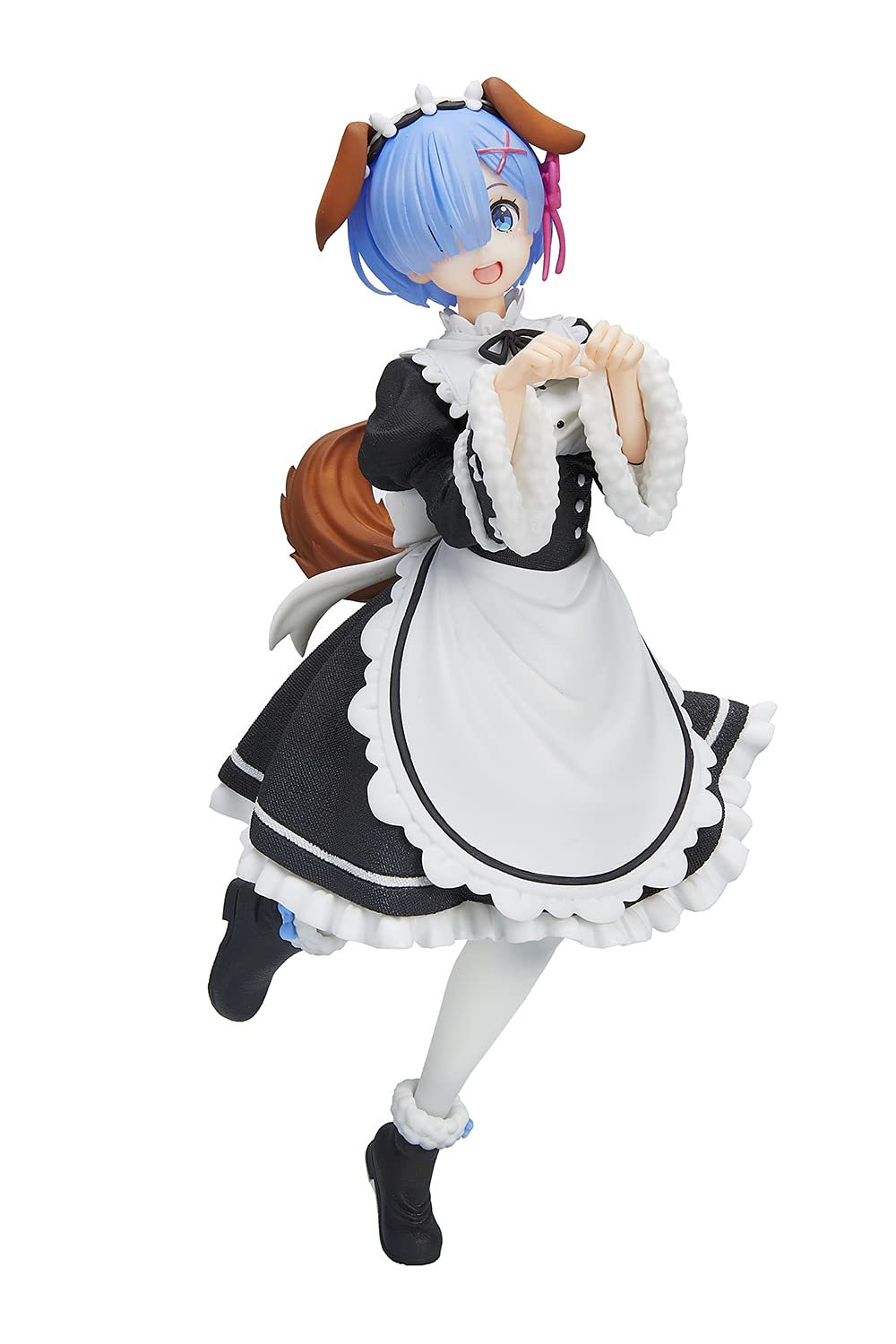 Taito Re:Zero Rem Memory Snow Dog Ver figure on display shelf, ideal for collectors.