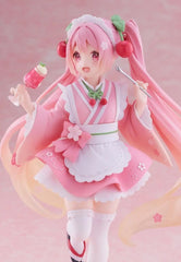 Taito Sakura Miku figure back view with intricate detailing.