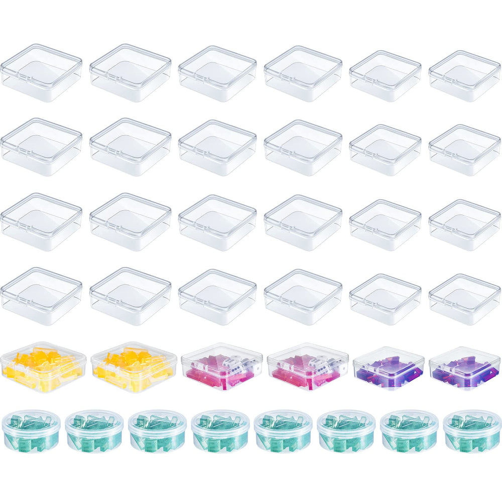 Taiyin 32-pcs clear game token boxes with lids for easy sorting