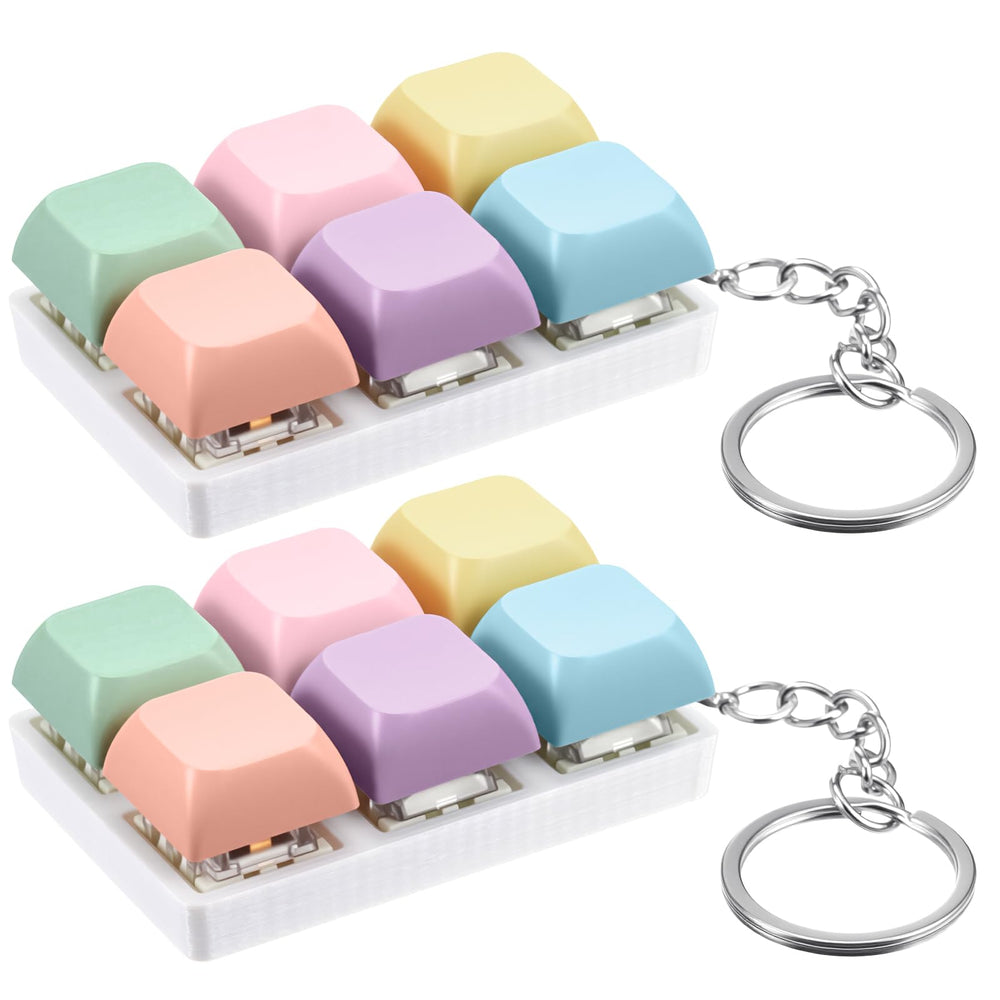 Taiyin keyboard clicker pink macaron keychain for stress relief and focus