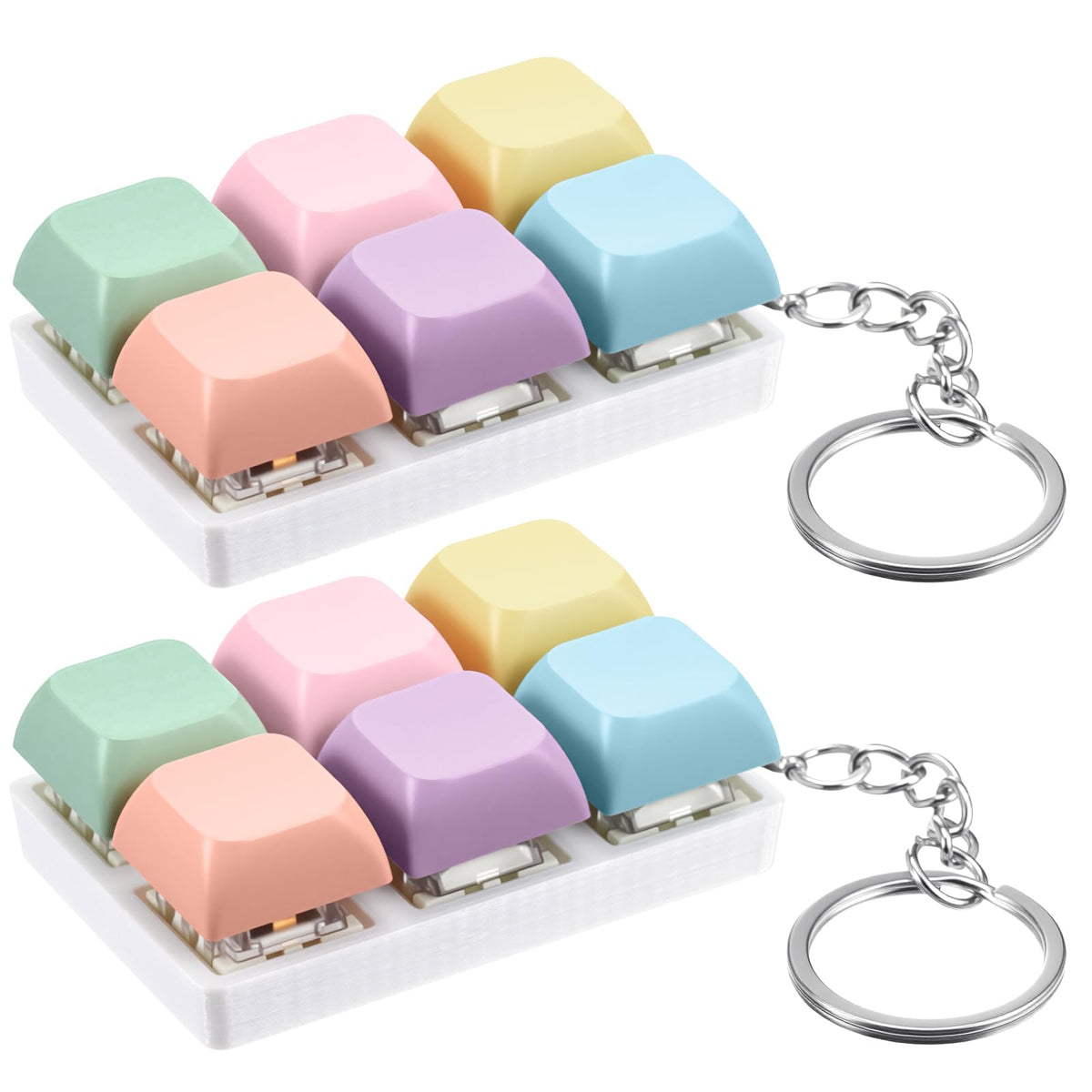 Taiyin keyboard clicker pink macaron keychain for stress relief and focus