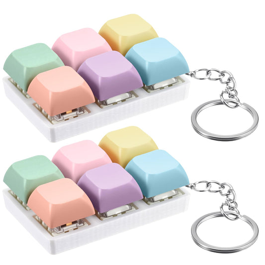 Taiyin keyboard clicker pink macaron keychain for stress relief and focus