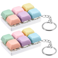 Taiyin keyboard clicker pink macaron keychain for stress relief and focus