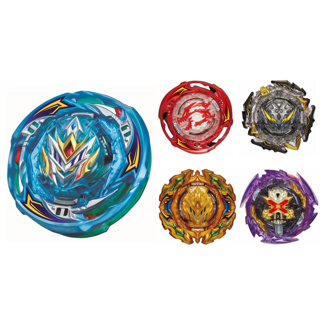 Takara Tomy Beyblade Burst Booster B-202 front view highlighting its compact battle-ready design.