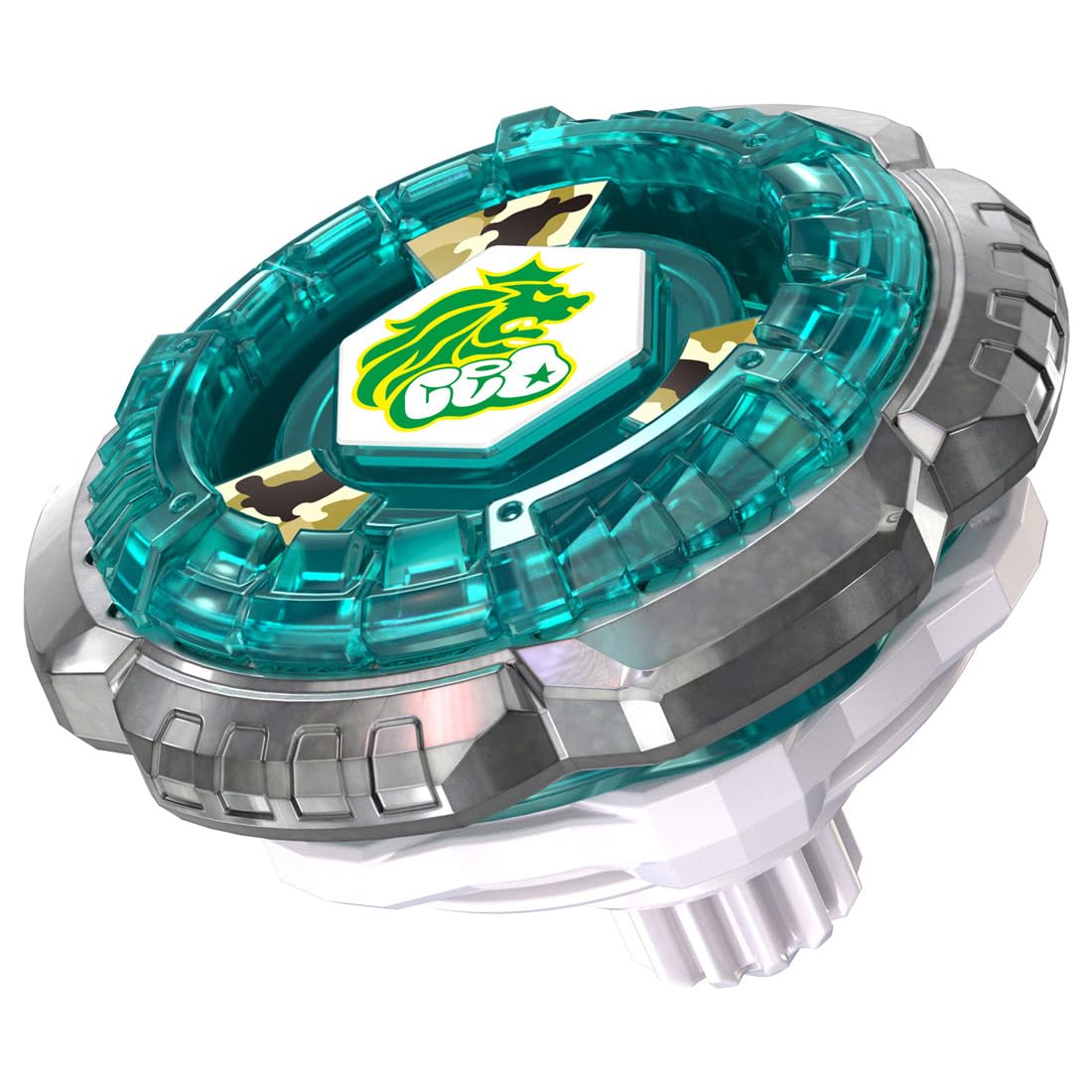 Takara Tomy Beyblade X Rock Leone BX-00 front view for balanced spins.
