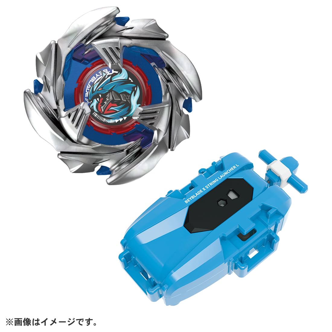 TAKARA TOMY Beyblade X BX-34 cobalt dragoon L launcher for controlled launches.