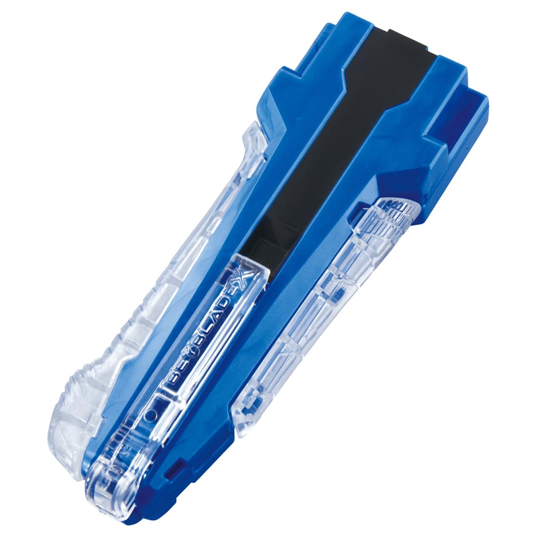 TAKARA TOMY Beyblade X BX-42 blue rubber grip front view for improved launch stability.