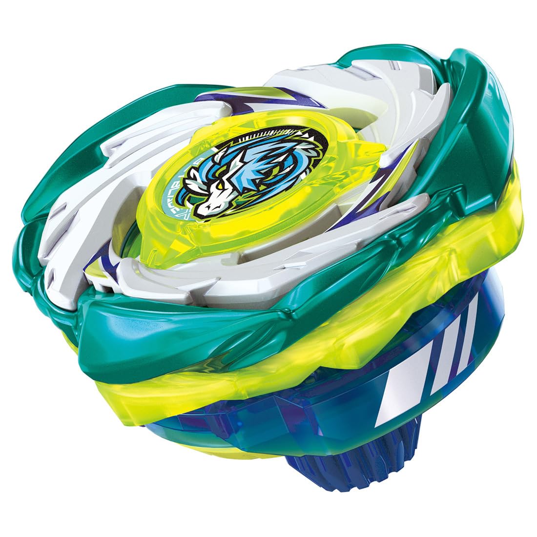 Takara Tomy Beyblade X CX-07 Pegasus Blast in action with fast spins for competitive battles