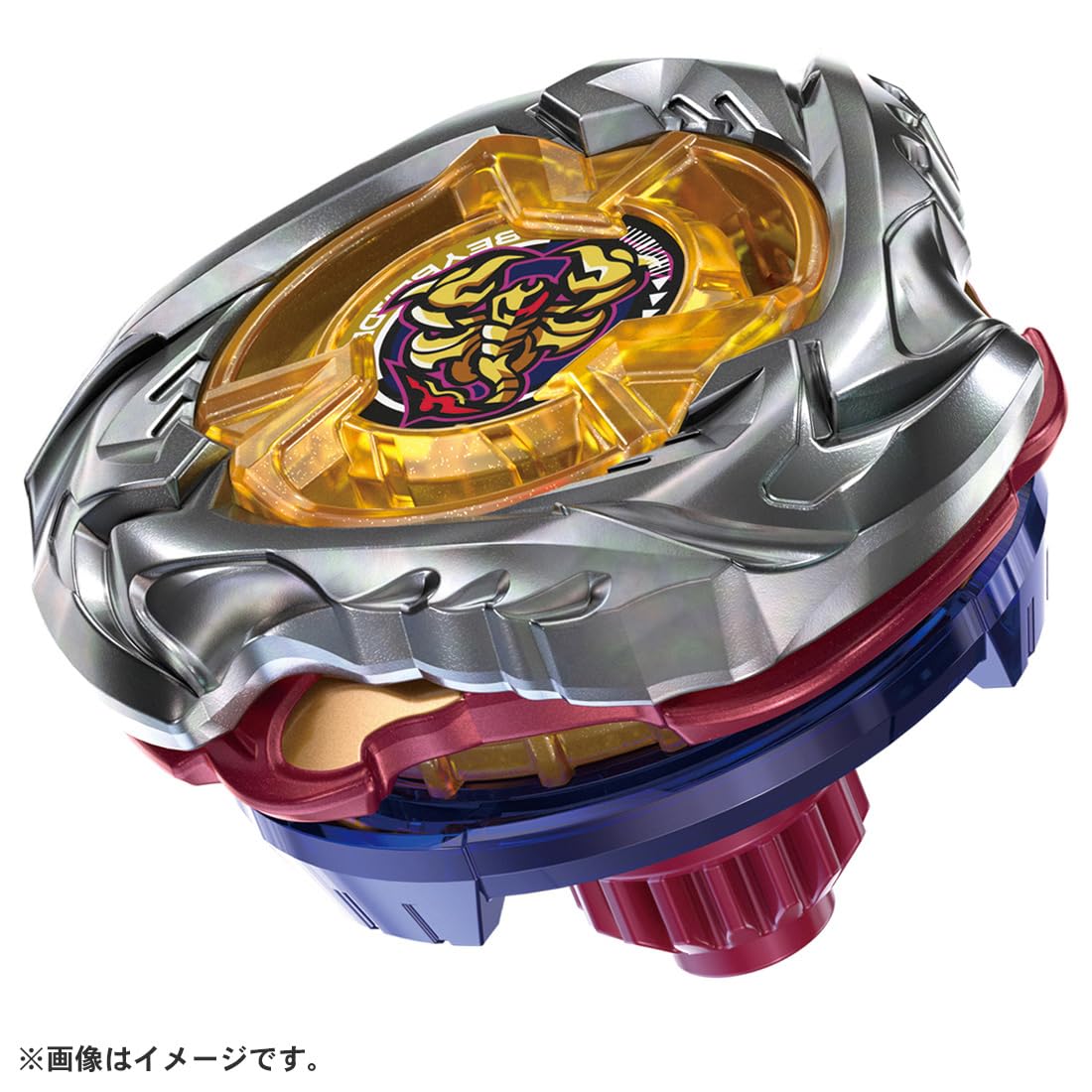 Takara Tomy Beyblade X UX-14 Scorpio Spear spin-test setup promotes quick launch and control.