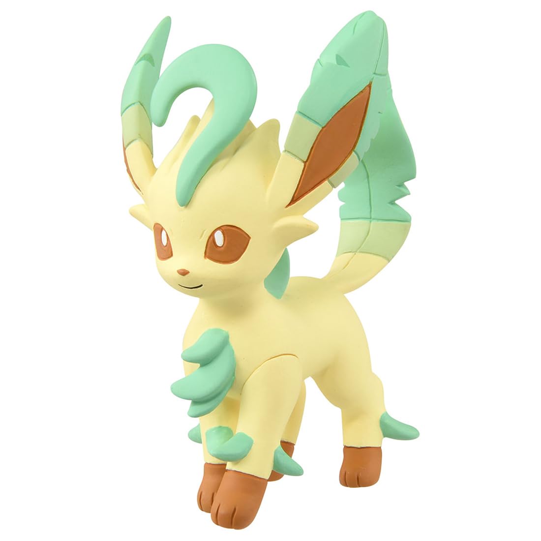 Takara Tomy Moncolle Leafeon head view highlights precise sculpting for display.