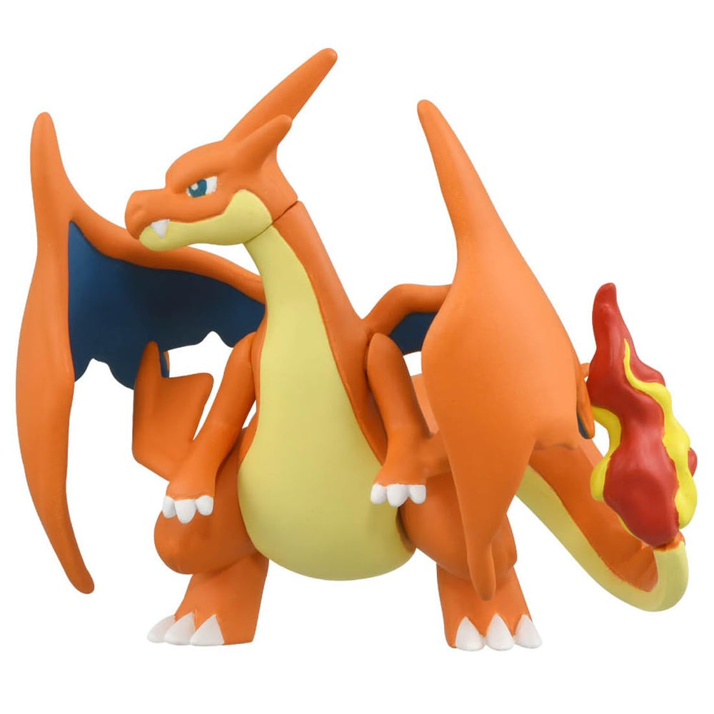 Takara Tomy Moncolle Mega Charizard Y figure, back view, reveals hidden sculpt details