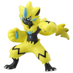 Takara Tomy Zeraora MonColle pose enables dynamic shelf presentation.