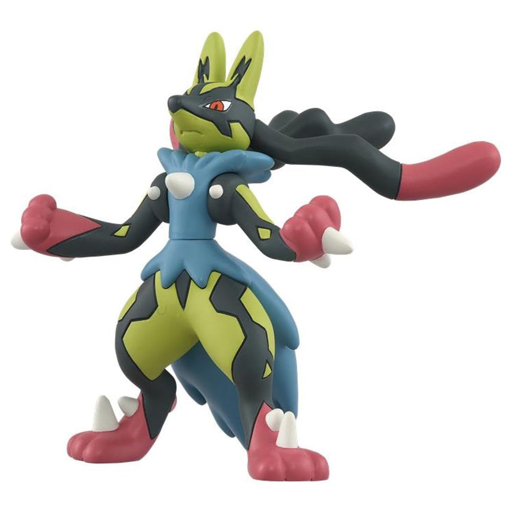 Takara Tomy Pokemon Moncolle Yellow Mega Lucario back view shows precise sculpting