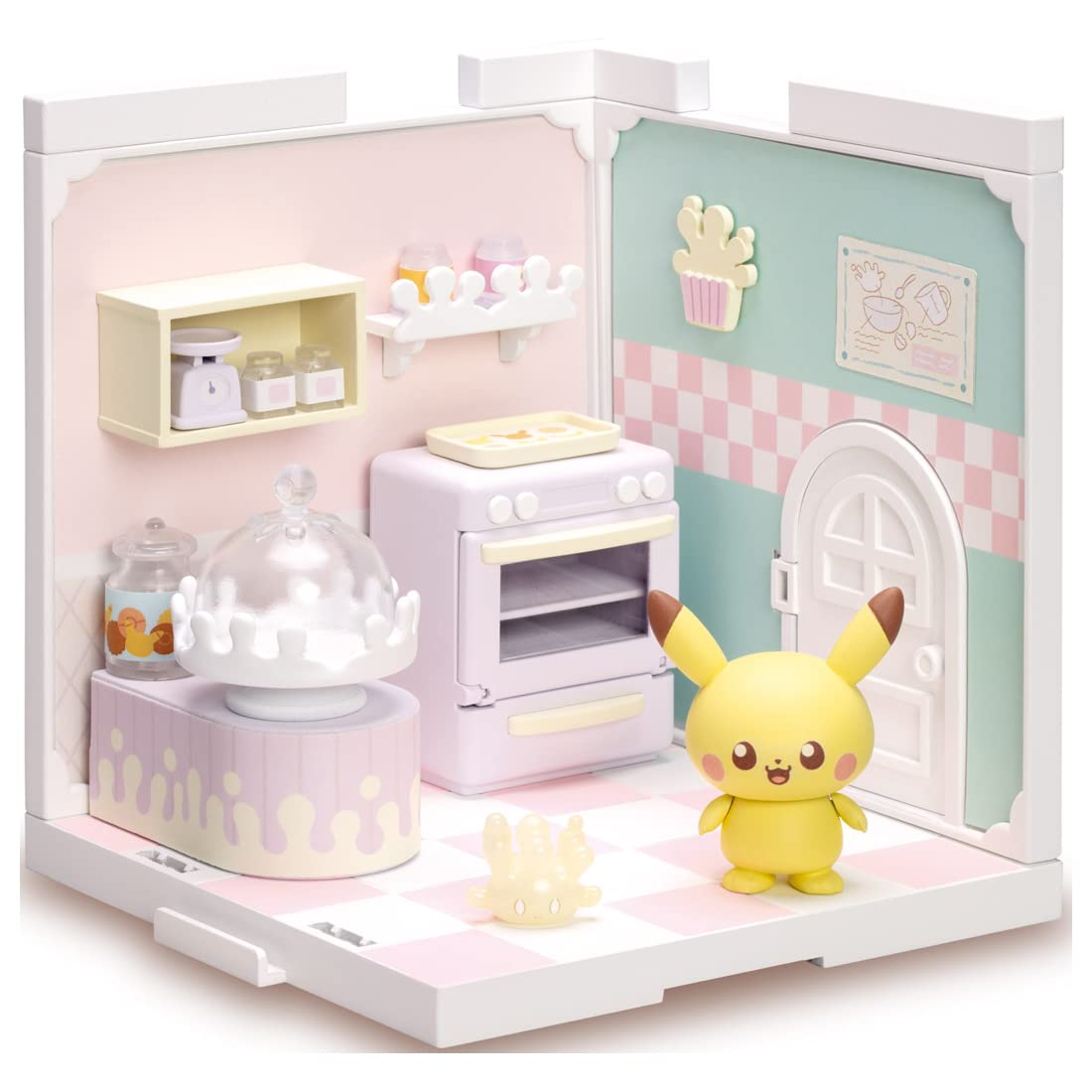 Takara Tomy Pokepiece House wall1 shows a stylish Pokémon kitchen corner for display