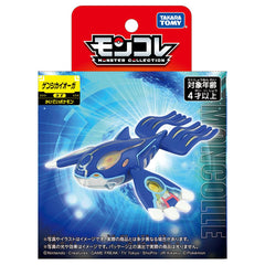 Takara Tomy Primal Kyogre figure on display stand for desk use