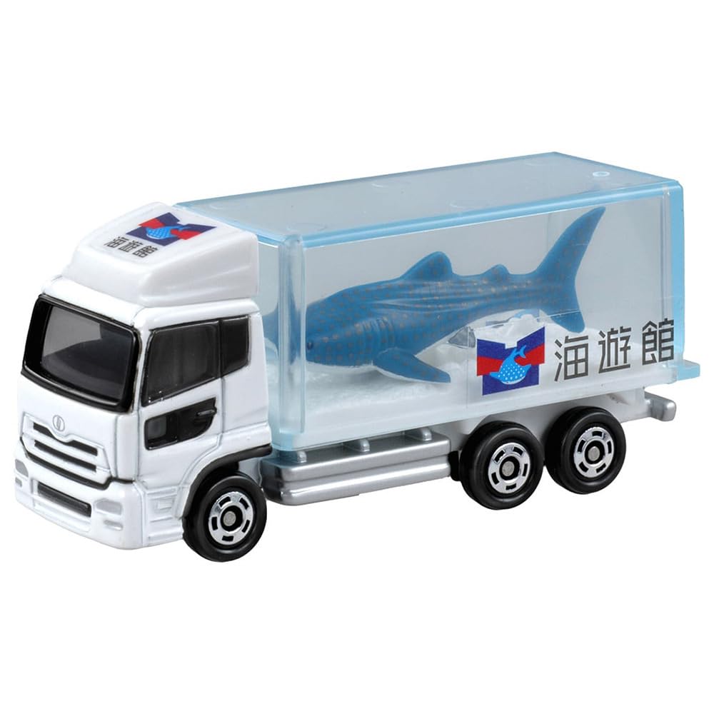 Takara Tomy Tomica 069 Nissan Diesel Quon Aquarium Truck box front view for display and collection.