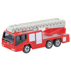 Takara Tomy Tomica 108 Hino aerial ladder front view for display and play.