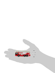 Takara Tomy Tomica 108 Hino aerial ladder rear view with compact silhouette.