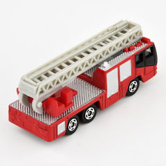 Takara Tomy Tomica 108 Hino aerial ladder side view, showing scale and detail.