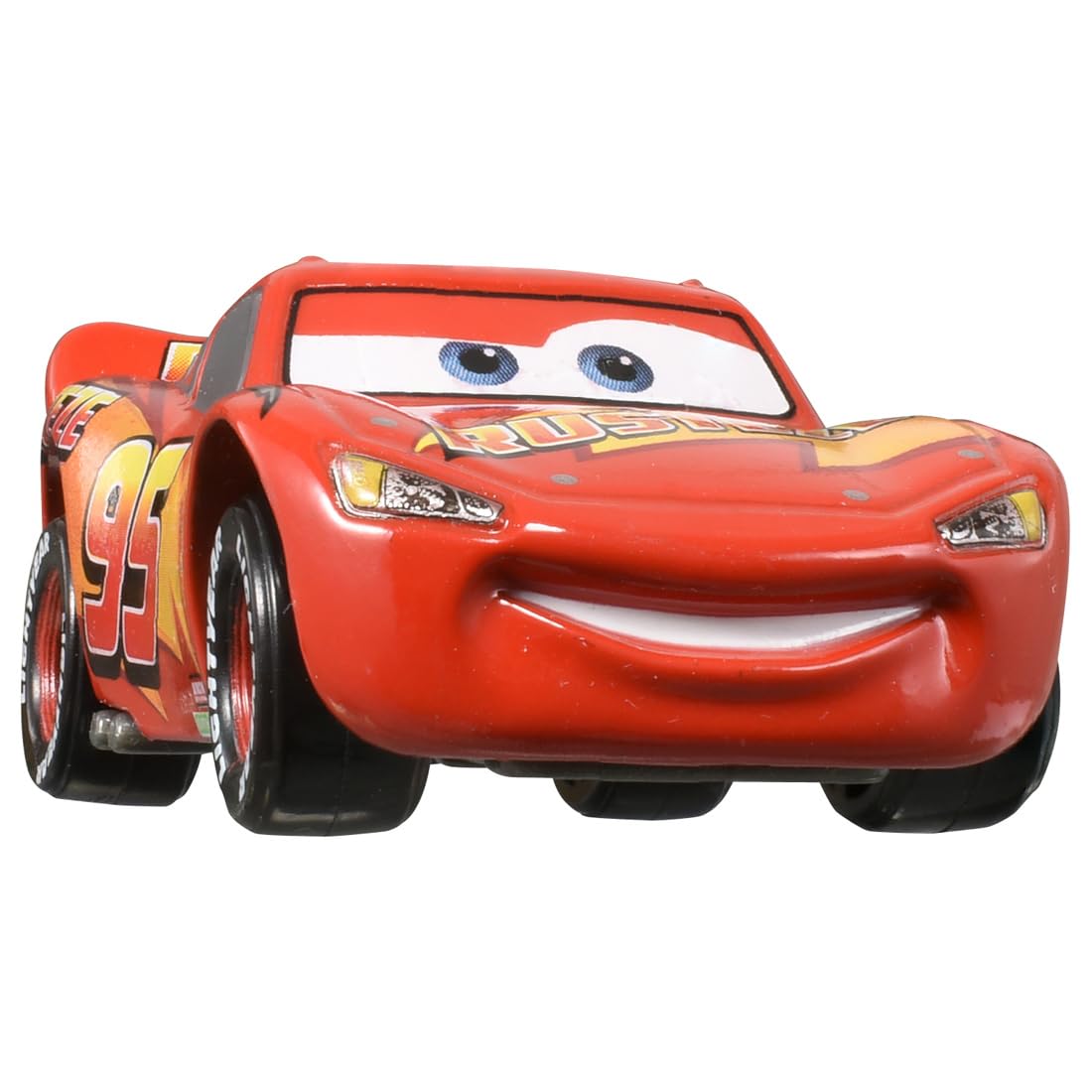 Takara Tomy Tomica Lightning McQueen rear view with authentic decals.