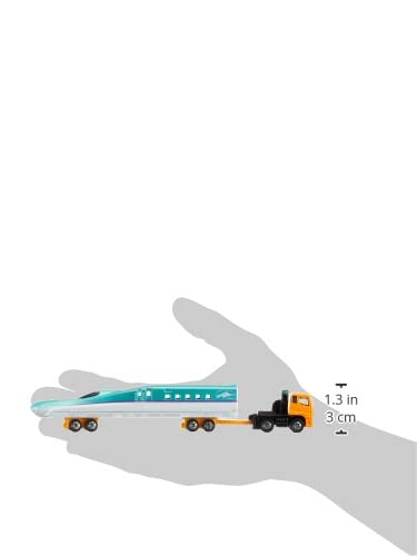 Takara Tomy Tomica long-type transport with Shinkansen styling for display and storytelling.