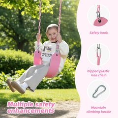 Take Me Away 66inch pink chain demonstrates durable, rust-resistant hardware for long-lasting use.