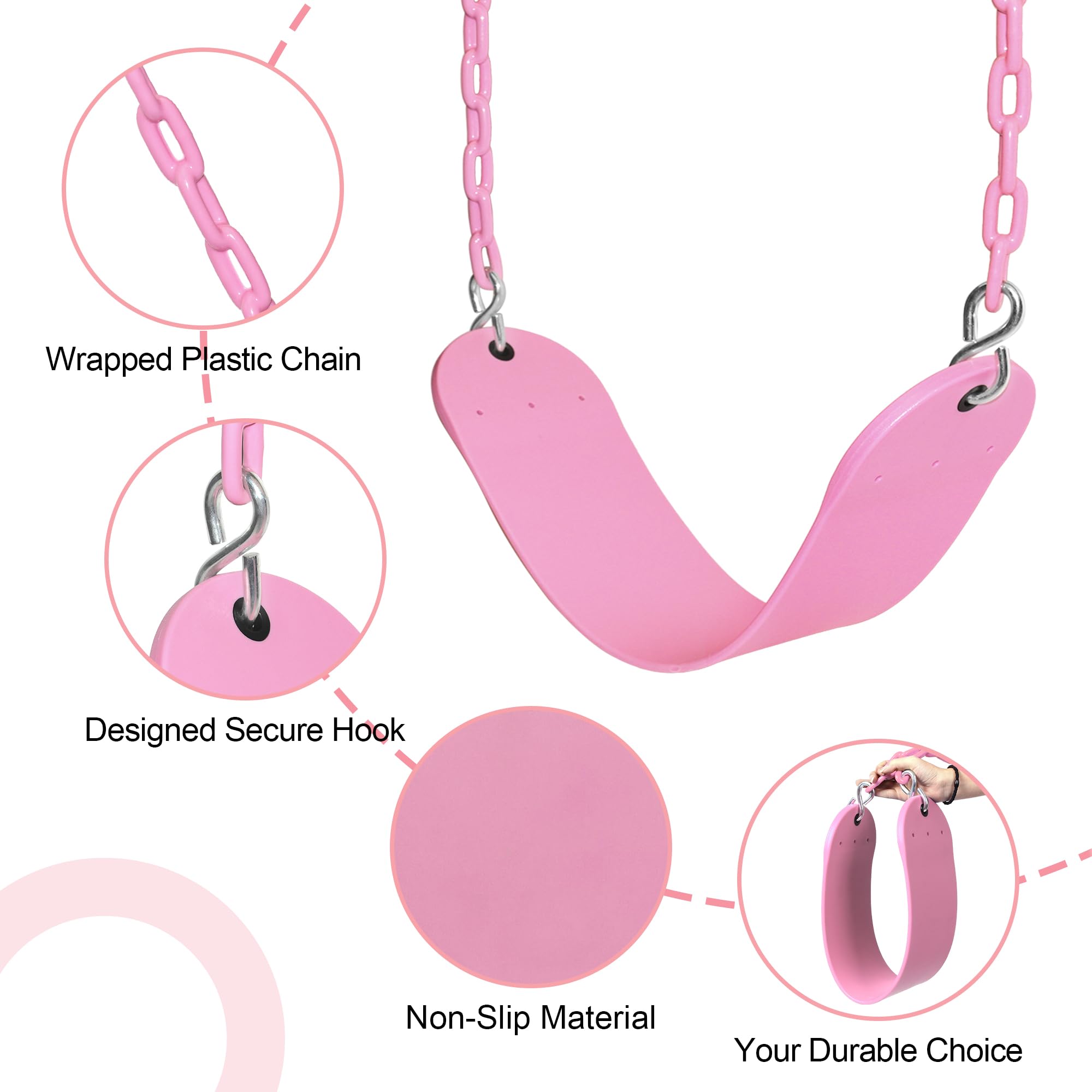 Take Me Away pink plastisol coating highlights safety and smooth handling on playtime.