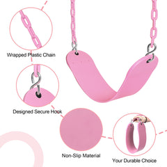 Take Me Away pink plastisol coating highlights safety and smooth handling on playtime.