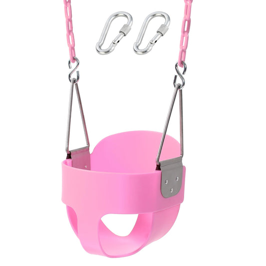 Take Me Away pink swing seat with high-back bucket for secure toddler play.