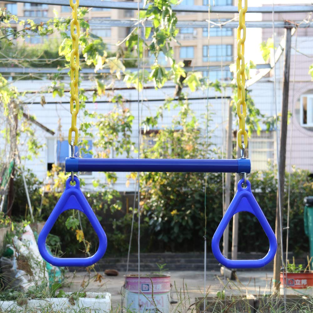 Take Me Away plastic-coated chains for smoother, weather-resistant setup.